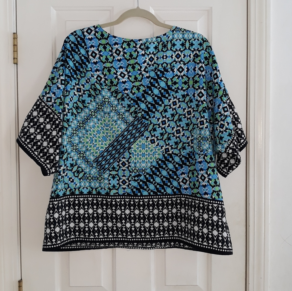 Ruby Rd Geometric Print Top Size 16 - image 2